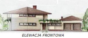 Projekty domów jednorodzinnych: Projekt domu<br>w Pruszkowie. Elewacja frontowa